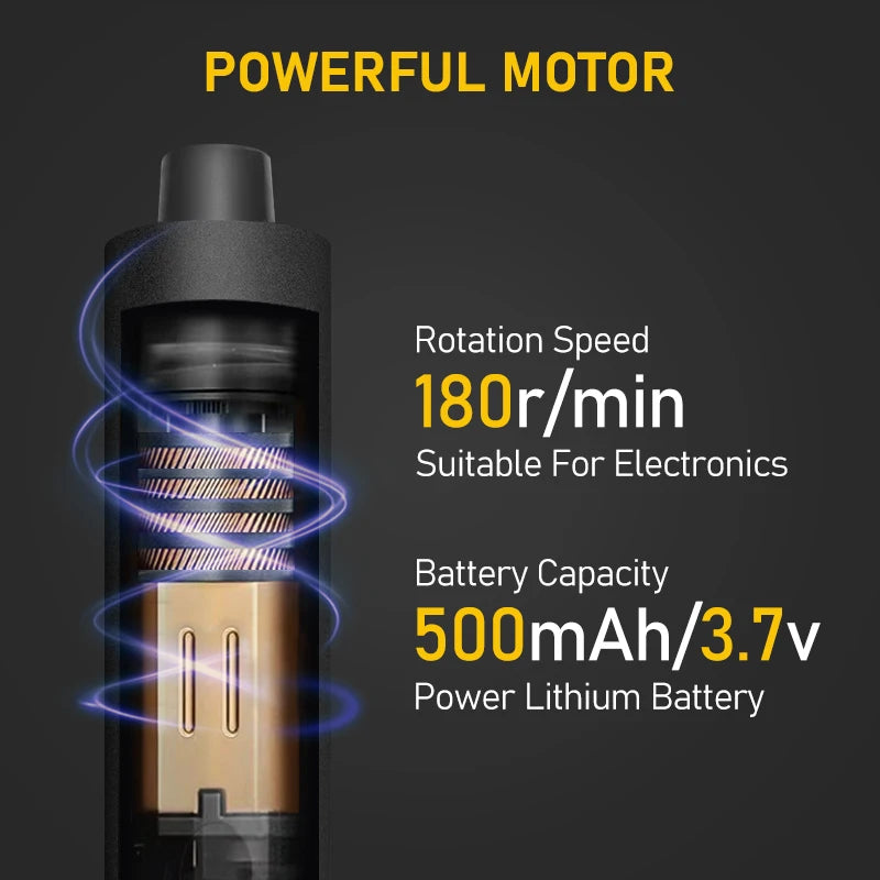Motor potente del destornillador eléctrico Galacok con 180 rpm y batería 500mAh