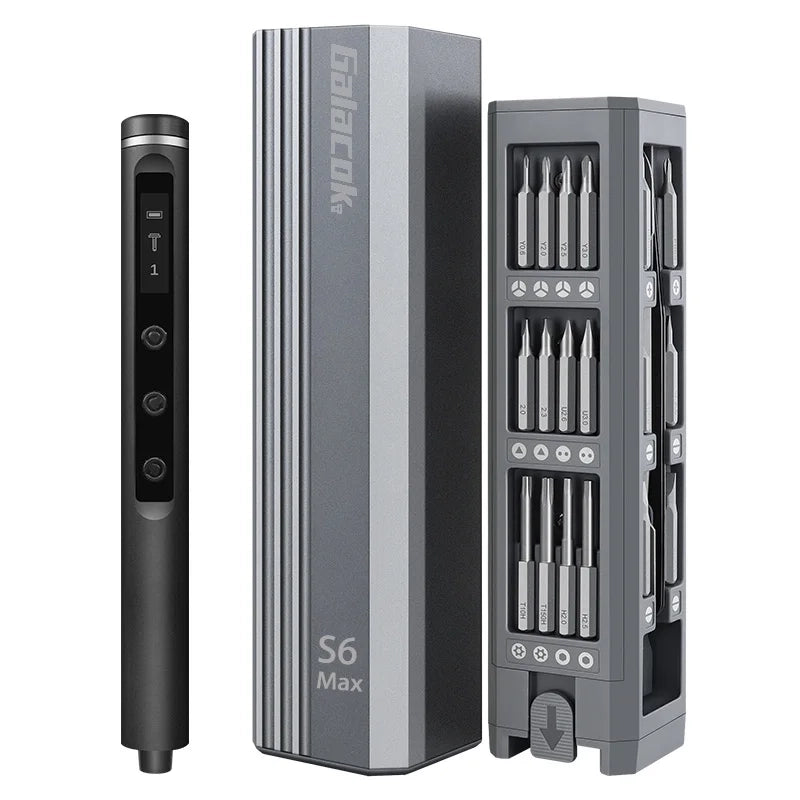 Kit destornillador eléctrico de precisión Galacok con estuche y puntas intercambiables