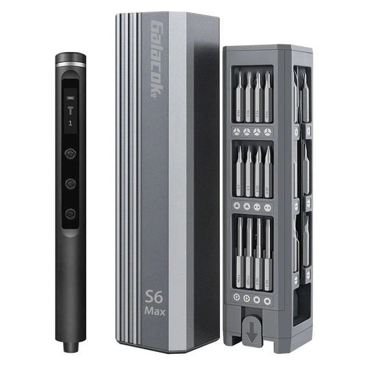 Kit destornillador eléctrico de precisión Galacok con estuche y puntas intercambiables